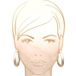 Gold Tone Vintage Fancy Twist Hoop Earrings Bold and Chunky Chic